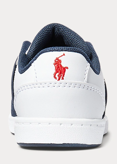 Shop Polo Ralph Lauren Oakview Slip-on Sneaker In White/navy