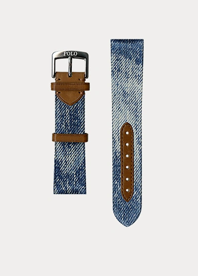 Polo Ralph Lauren 42 Mm Denim Flag Polo Bear Watch In White Dial