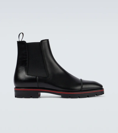 Shop Christian Louboutin Melon Leather Chelsea Boots In Black