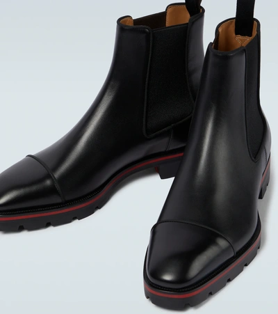 Shop Christian Louboutin Melon Leather Chelsea Boots In Black
