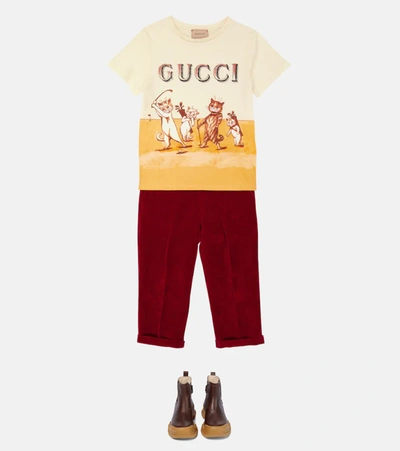 Shop Gucci Printed Cotton Jersey T-shirt In Sunkissed/mc