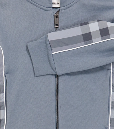 Shop Burberry Graham Cotton Hoodie In Shale Blue