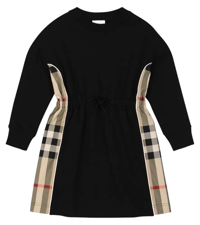 Shop Burberry Milly Cotton Sweatshirt Dress In Black