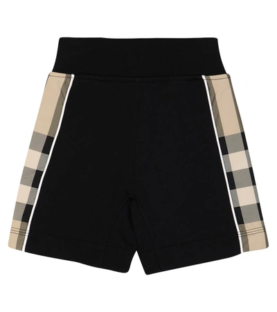 Shop Burberry Baby Graham Cotton Shorts In Black