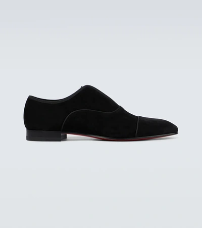 Shop Christian Louboutin Alpha Male Velour Oxford Shoes In Black