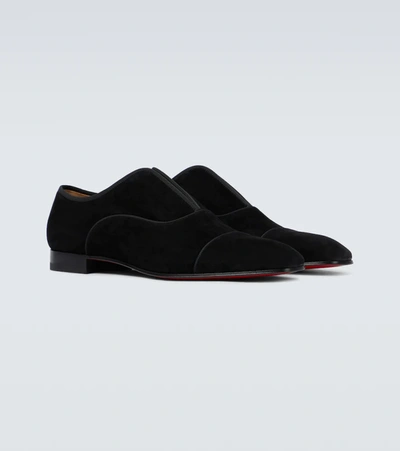 Shop Christian Louboutin Alpha Male Velour Oxford Shoes In Black