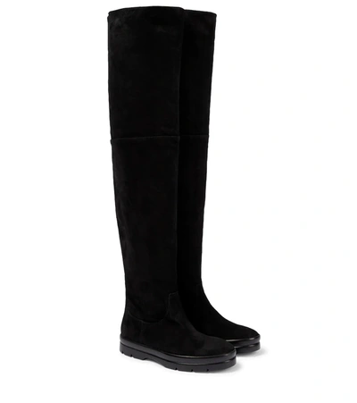 Shop The Row Billie Suede Over-the-knee Boots In Black