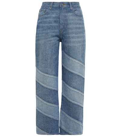 Shop Ganni Missy High-rise Wide-leg Jeans In Denim