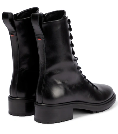 Shop Aeyde Isabel Leather Combat Boots In Black