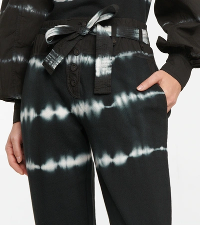 Shop Ulla Johnson Payton Tie-dye Cotton-blend Sweatpants In Obsidian