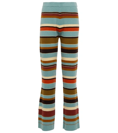 Shop Ulla Johnson Rochelle Striped Wool And Cashmere Pants In Painted Canyon