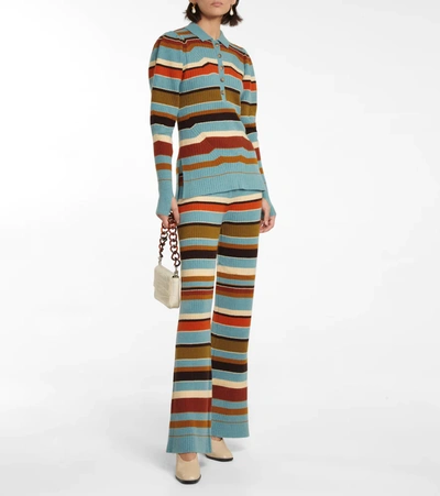 Shop Ulla Johnson Rochelle Striped Wool And Cashmere Pants In Painted Canyon