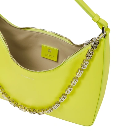 Shop Givenchy Moon Cut Out Small Leather Shoulder Bag In Fluo Yellow