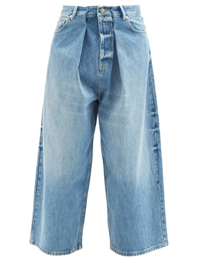 Raey Extra Fold Organic-cotton Blend Wide-leg Jeans In Light Blue | ModeSens