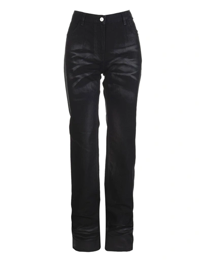 Shop Givenchy Straight Leg Shiny Denim Jeans In Black