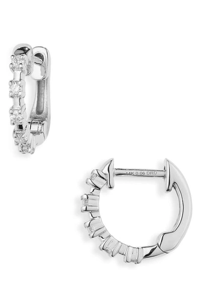 Shop Dana Rebecca Designs Ava Bea Mini Huggie Hoop Earrings In White Gold