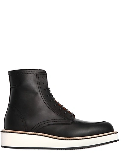Givenchy 45mm Rottweiler Leather Lace-up Boots, Black | ModeSens display picture 1