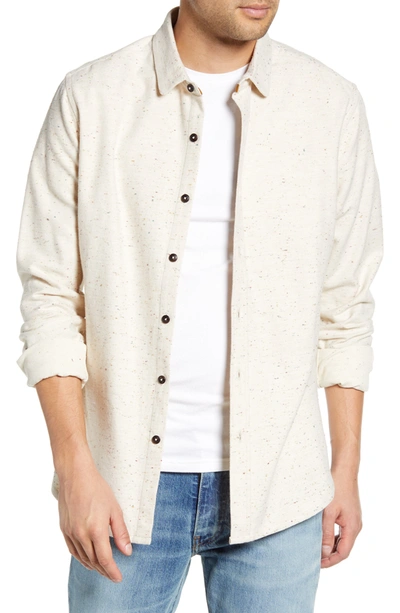 Shop Jeremiah Jaxon Regular Fit Button-up Neppy Flannel Shirt In Chalk