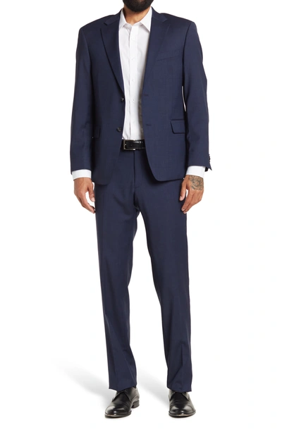 Tommy Hilfiger Navy Pin Dot Print Two Button Notch Lapel Classic Suit In  Navy/ Blue | ModeSens