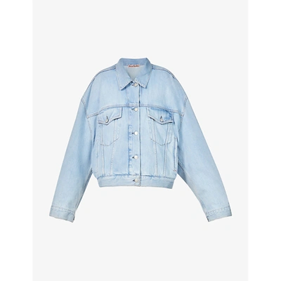 Shop Acne Studios Womens Light Blue Faded Denim Jacket 10