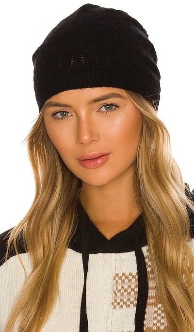 Shop Autumn Cashmere Pointelle Beanie In Black