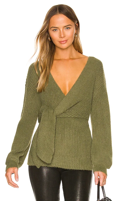 Shop House Of Harlow 1960 X Revolve Khalida Wrap Sweater In Olive