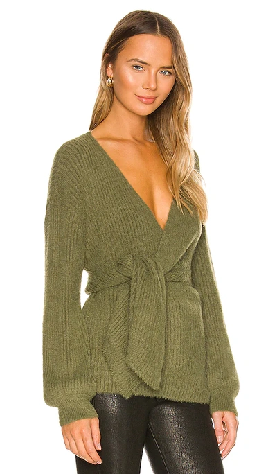 Shop House Of Harlow 1960 X Revolve Khalida Wrap Sweater In Olive