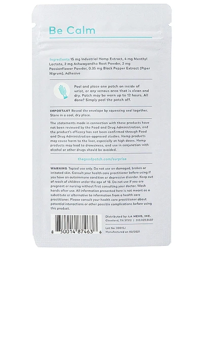 The Good Patch Be Calm Hemp Patch 4 Count In N,a