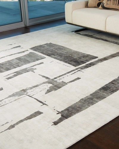 Shop Form Design Studio By Global Views Edifice Hand-loomed Rug, 5' X 8' In Cream/charcoal