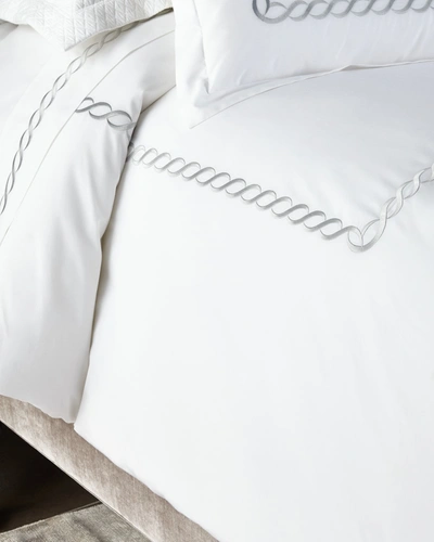 Shop Kassatex King Catena Duvet Cover In Navy