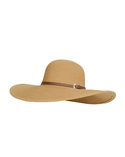 Shop Melissa Odabash Jemima Wide-brim Floppy Beach Hat In Beige/tan