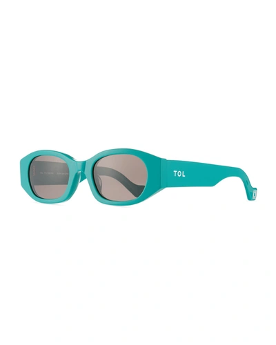 Shop Tol Eyewear Oblong Oval Sunglasses In Forest