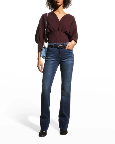 Shop Jen7 Slim Bootcut Jeans W/ Cuffs In Cresta