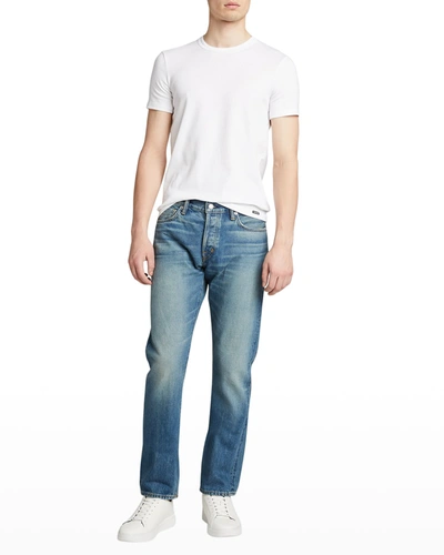 Shop Tom Ford Men's Solid Stretch Jersey T-shirt In White
