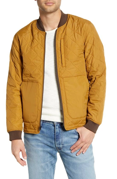 Shop Jeremiah Hedges Quilted Bomber Jacket In Brass