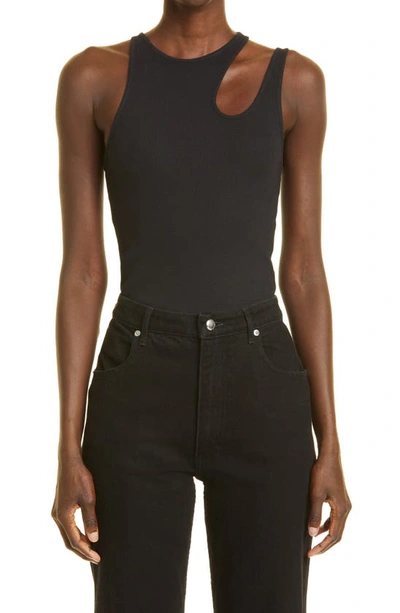 Shop K.ngsley Gender Inclusive Romain Cutout Rib Tank In Black