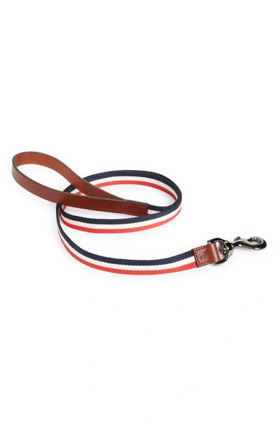 Shop Moncler Stripe Webbing Dog Leash In Red/ White/ Blue