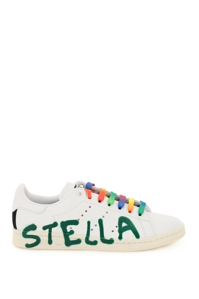 Shop Stella Mccartney Stan Smith Stella Sneakers With Graffiti Logo In Mixed Colours
