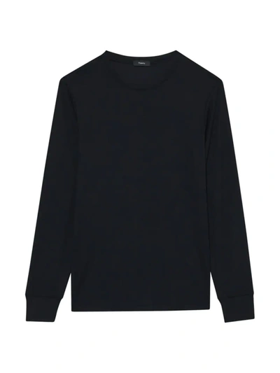 Shop Theory Men's Essential Anemone Milano Long-sleeve T-shirt In Black