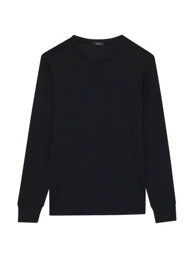 Theory Hilles Cashmere Knit Crewneck Sweater In Black