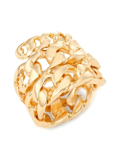 Shop Emanuele Bicocchi Women's 24k Gold-plated Curb Chain Spiral Ring