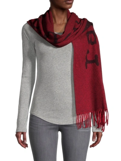 Shop Rag & Bone Women's Addison Skinny Recycled Wool Scarf In Red