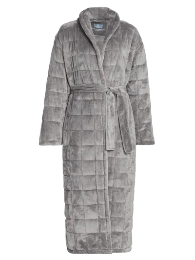 Shop Therarobe Women's Quilted Weighted Robe In Soothy Grey