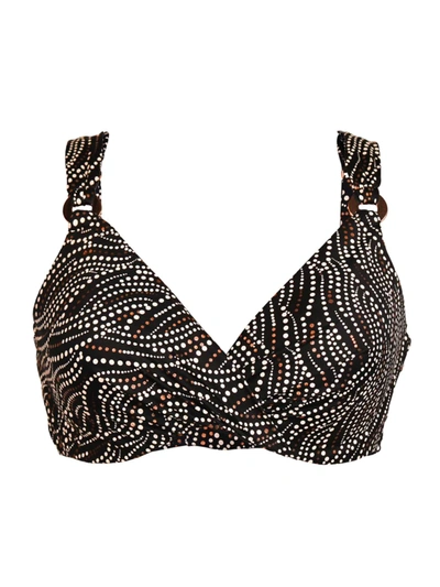 Shop Miraclesuit Swim Bronze Age Plunge Bikini Top In Bronze Brown