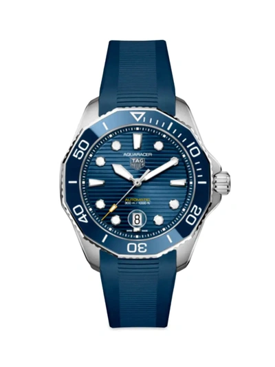 Shop Tag Heuer Men's Aquaracer 300 Professional Blue Rubber-strap Watch