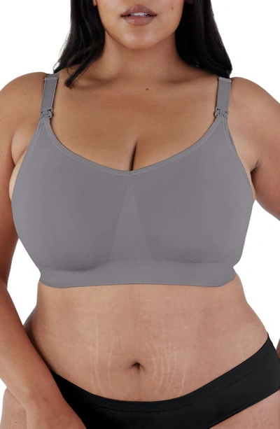 Shop Bravado Designs Body Silk Seamless Full Cup Wireless Maternity/nursing Bra In Silver Belle