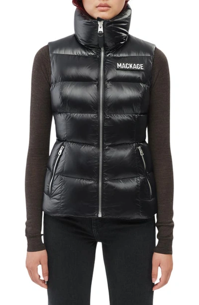 Shop Mackage Chaya Water Resistant Down Puffer Vest In Black