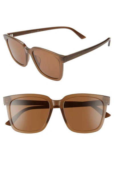 Shop Bottega Veneta 54mm Cat Eye Sunglasses In Brown/ Grey