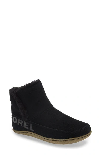 Sorel Nakiska Faux Fur Lined Bootie In Black Sage