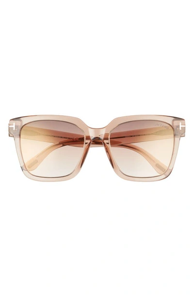 Shop Tom Ford 55mm Square Sunglasses In Brown